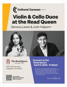 Woman and man smiling with musical instruments